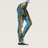 Über lebendiges Skarabäus-Käfer-Design Leggings (Rechts)