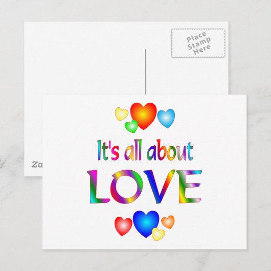 Über Liebe Postkarte (Vorne/Hinten)