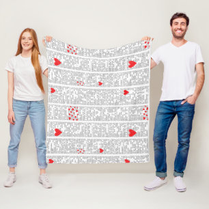 Über Liebe Typografie Herz Muster Fleece-Decke Fleecedecke
