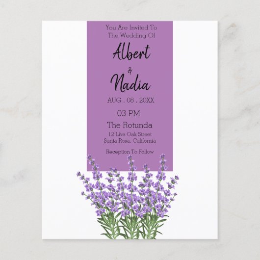 Über Lila Lavender Elegant Hochzeit (Vorderseite)