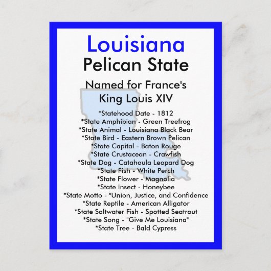 Über Louisiana Postkarte (Vorderseite)