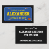 Uber Lyft Fahrer-Blau und GoldKfz-Kennzeichen Visitenkarte (Vorne/Hinten)