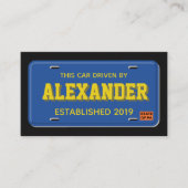 Uber Lyft Fahrer-Blau und GoldKfz-Kennzeichen Visitenkarte (Vorderseite)