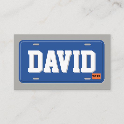 Uber Lyft Fahrer-blaues und graues Kfz-Kennzeichen Visitenkarte (Vorderseite)