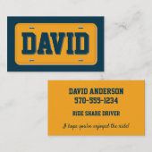 Uber-Lyft-Treiber Orange und blaue Lizenzplatte Visitenkarte (Vorne/Hinten)