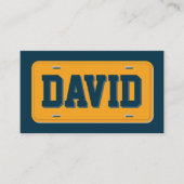 Uber-Lyft-Treiber Orange und blaue Lizenzplatte Visitenkarte (Vorderseite)