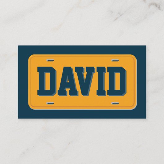 Uber-Lyft-Treiber Orange und blaue Lizenzplatte Visitenkarte (Vorderseite)