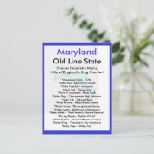Über Maryland Postkarte (Stehend Vorderseite)