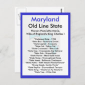 Über Maryland Postkarte (Vorne/Hinten)