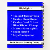 [Über meinen Hund] Vet-Platten, Journal & Brag Boo Notizblock (Rückseite)