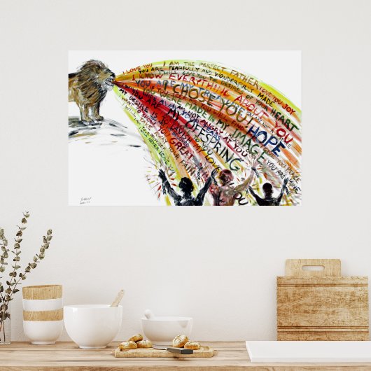 Über mich schweben poster (Küche)