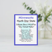 Über Minnesota Postkarte (Stehend Vorderseite)