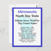 Über Minnesota Postkarte (Vorne/Hinten)