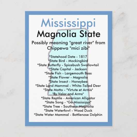 Über Mississippi Postkarte (Vorderseite)