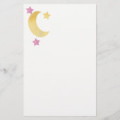 Über Mond, Mond und rosa Sterne Bingokarte (Rückseite)