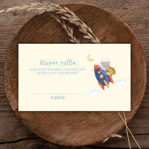 Über Mond Rakete Bär Windel Tombola Baby Shower Begleitkarte