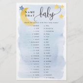 Über Moon Animal Matching Paper Game Card Blue Flyer (Vorne)