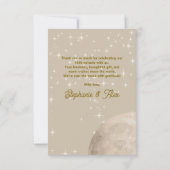 Über Moon Teddy Bear Gender Neutral Baby Dusche Dankeskarte (Rückseite)