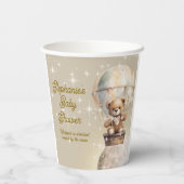 Über Moon Teddy Bear Gender Neutral Baby Dusche Pappbecher (Rückseite)