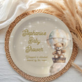 Über Moon Teddy Bear Gender Neutral Baby Dusche Pappteller