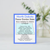 Über North Dakota Postkarte (Stehend Vorderseite)