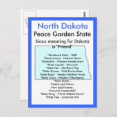 Über North Dakota Postkarte (Vorne/Hinten)