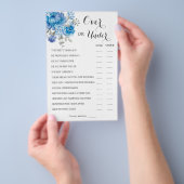 Über oder unter Blue Blume Paares Duschspielkarte Flyer (Handgriff)