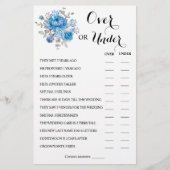 Über oder unter Blue Blume Paares Duschspielkarte Flyer (Vorne)