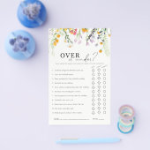 Über- oder unter Brautparty Game-Wildblumen Flyer (Einzeln)