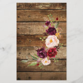 Über oder unter Burgund Paaren Duschkarte Flyer (Hinten)