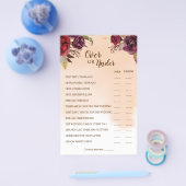 Über oder unter Burgund Paaren Duschkarte Flyer (Einzeln)