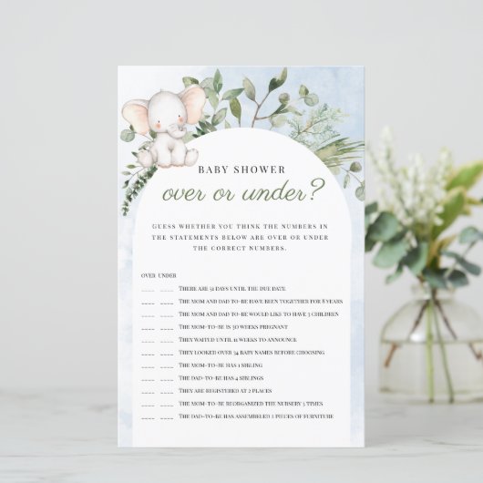 Über oder unter dem Elephant Blue Baby Shooting Ga (Stehend Vorderseite)