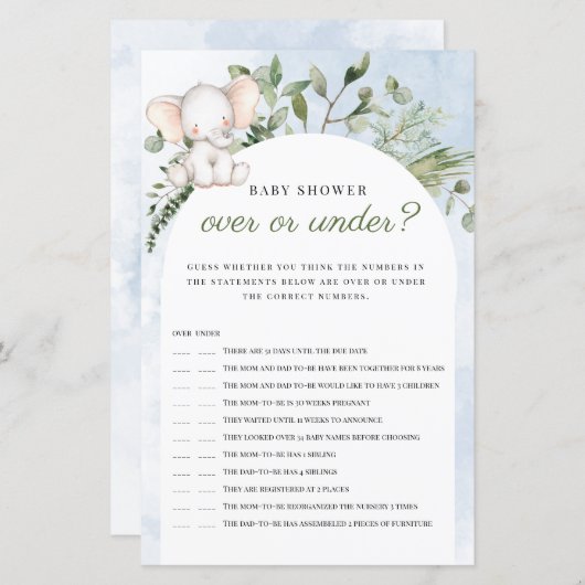 Über oder unter dem Elephant Blue Baby Shooting Ga (Vorne/Hinten)