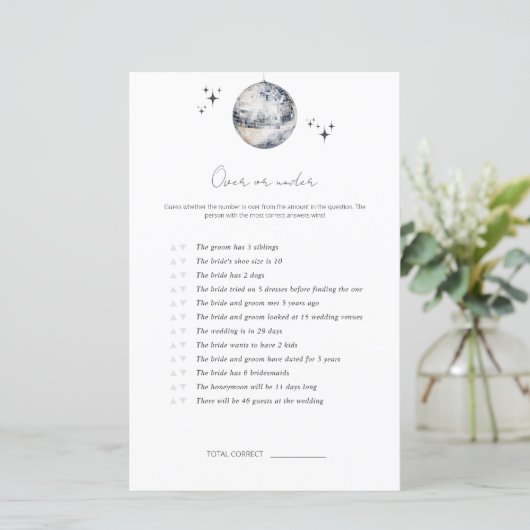 Über- oder unter Disko-Ball-Brautparty (Stehend Vorderseite)