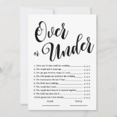 Über- oder Unter- Einfache Brautparty-Spielkarte Einladung (Vorderseite)