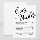 Über- oder Unter- Einfache Brautparty-Spielkarte Einladung (Vorne/Hinten)