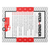 Über- oder unter Fireruck Baby Shower Game - 40 Pa Notizblock (Vorderseite)