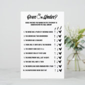 Über oder unter Hochzeitsspiel, Brautparty-Aktivit (Stehend Vorderseite)