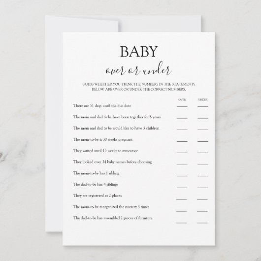 Über- oder unter Kinderduschkarte Einladung (Vorderseite)