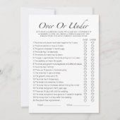 Über oder unter Minimalistischer Brautparty-Gaming Einladung (Vorderseite)