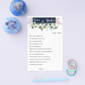 Über oder unter Pampas Grass Brautparty Game Card Flyer (Einzeln)