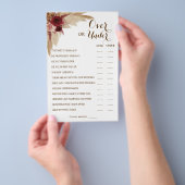 Über oder unter Pampas-Paar-Dusch-Spielkarte Flyer (Handgriff)