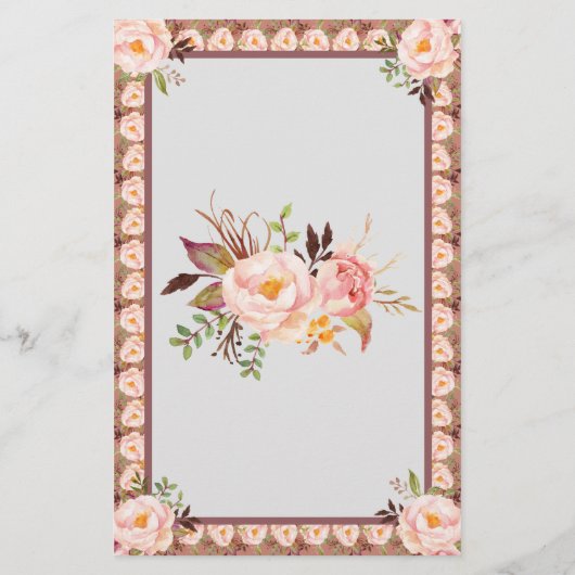 Über oder unter rosa Blumenpaaren Duschspielkarte Flyer (Hinten)