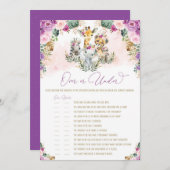 Über oder unter Safari Animals Babyduschkarte Einladung (Vorne/Hinten)