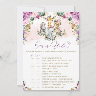 Über oder unter Safari Animals Babyduschkarte Einladung