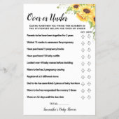 Über oder unter Sonnenblumen Babyduschkarte Flyer (Vorne)