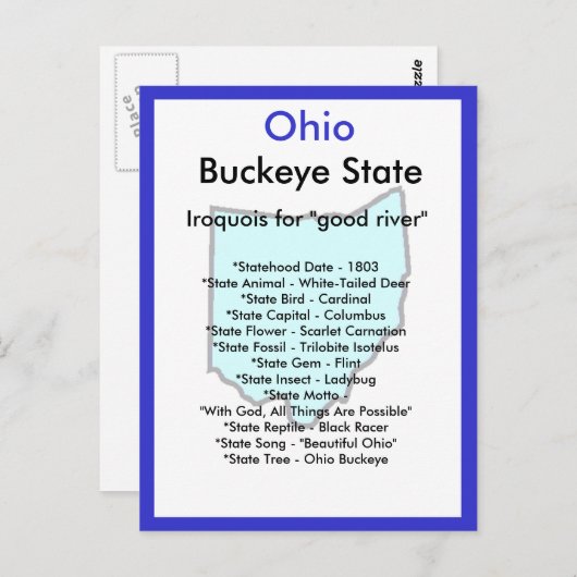 Über Ohio Postkarte (Vorne/Hinten)