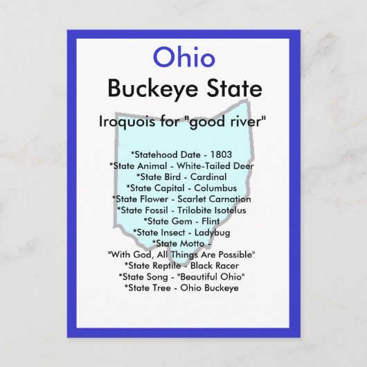 Über Ohio Postkarte (Vorderseite)