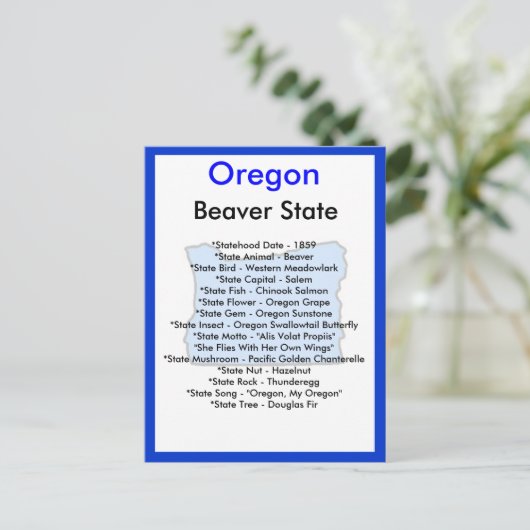 Über Oregon Postkarte (Stehend Vorderseite)