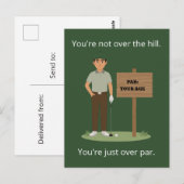 Über Par Geburtstags-Golf-Gruß Postkarte (Vorne/Hinten)